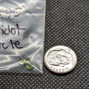 Set of three little peridot round loose stones